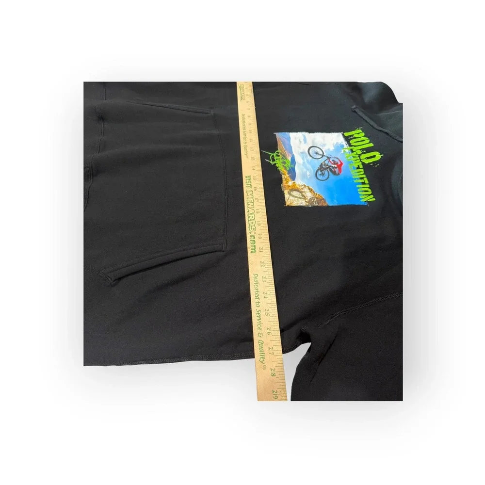 Polo Ralph Lauren Expedition Mountain Bike Graphic Hoodie Black Neon Green XL